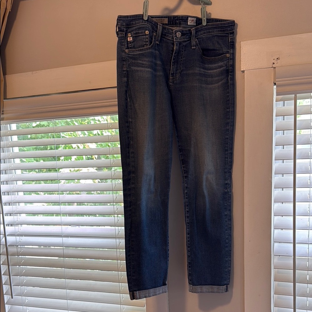 Ag Adriano Goldschmied Blue Ankle Cropped Jeans-the stilt roll up jean